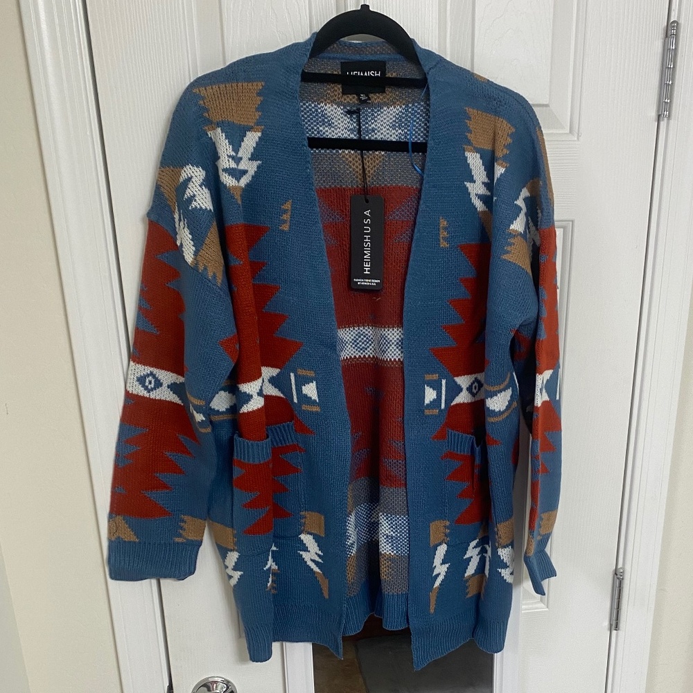 NWT Heimish USA Cardigan/Sweater with Front pockets (M/L)